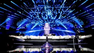 the Eurovision trophy