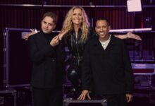 The trio of presenters of the Melodi Grand Prix 2025 (photo credit Celina Øier / NRK)