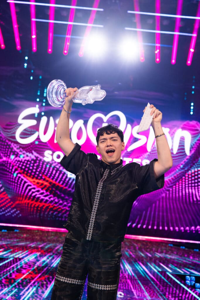 JJ, gagnant Eurovision 2025, après sa victoire / Credit photo EBU / Corinne Cumming