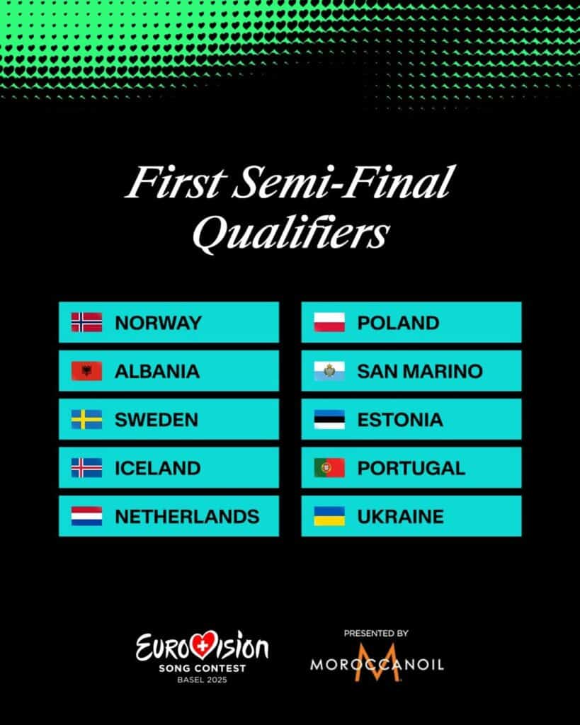 Pays qualifiés à la première demi-finale Eurovision 2025 - Illustration Instagram @eurovision